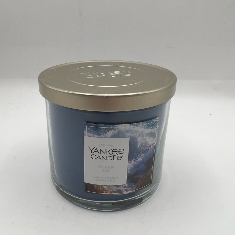 Yankee Candle Ocean Air 3 Wick 14.5oz Blue Jar Glass Tumbler USA